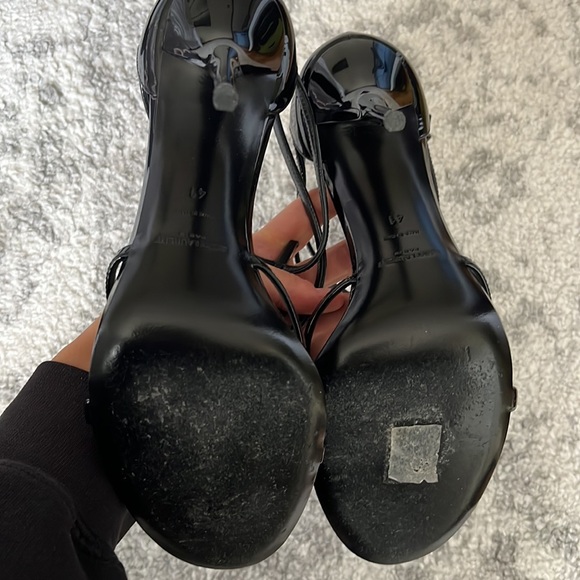 Saint Laurent Black Strappy Heels - Picture 7 of 9
